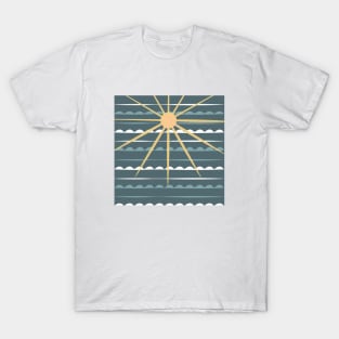 Sunset, sea,.5. sun, sun-art, beach, spring, ocean, sunart, summer, green T-Shirt